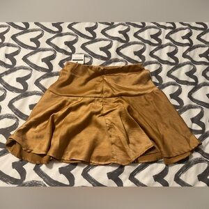 Mustard Seed Shimmering Gold Mini Skirt